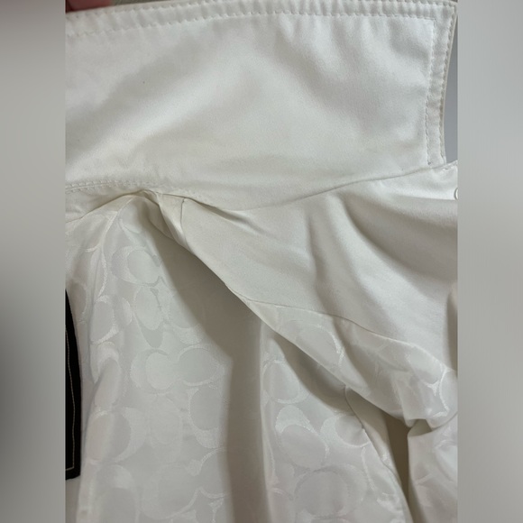 Coach Ivory Hidden Button Front Cotton/Poly Blend Jacket Size Large - Picture 10 of 16